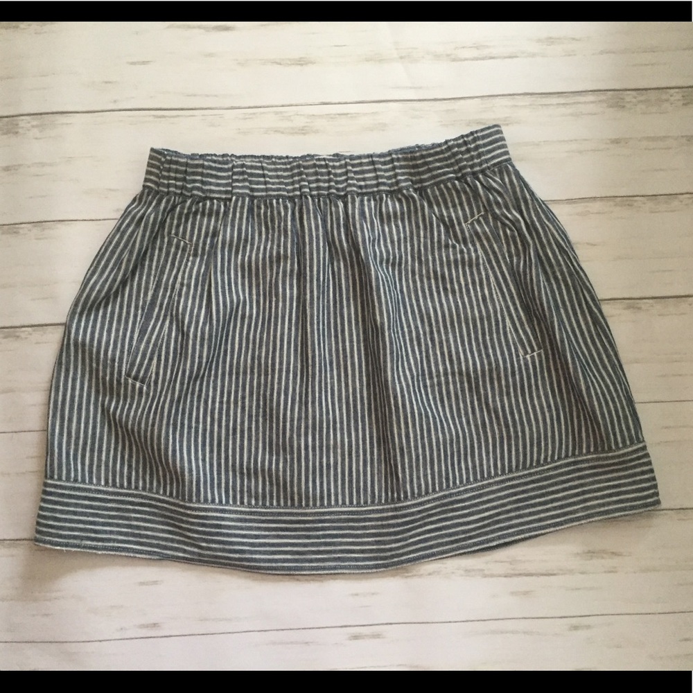 Ivory/Blue Striped J. Crew Skirt